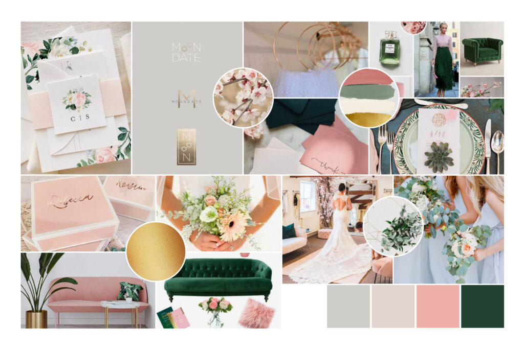 bridal shop brand moodboard