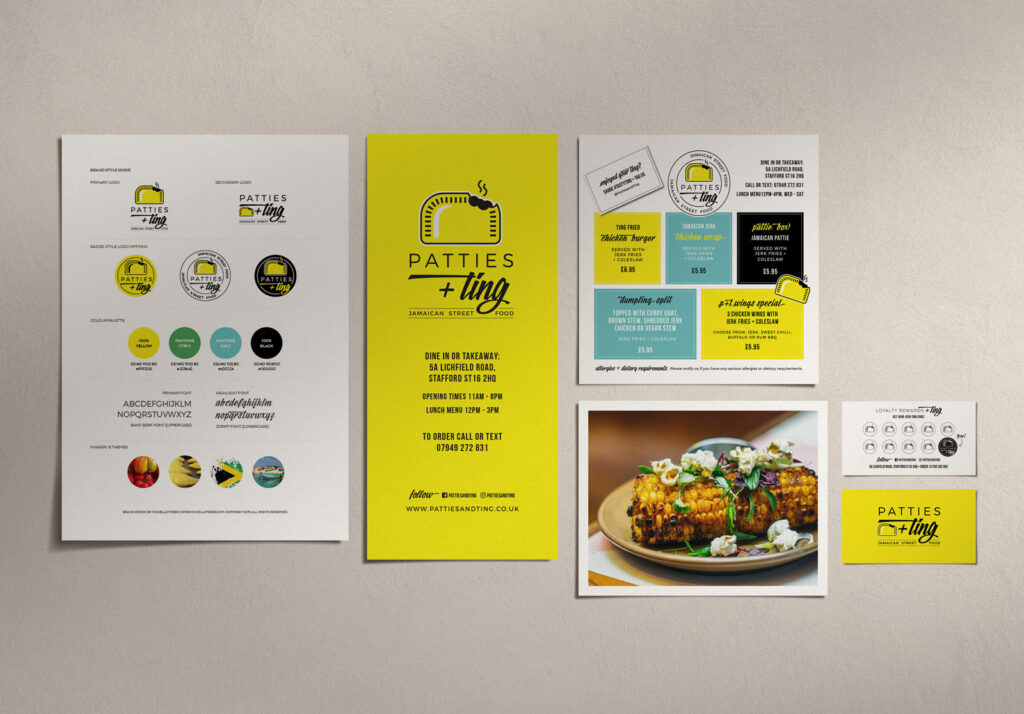 street food business brand moodboard