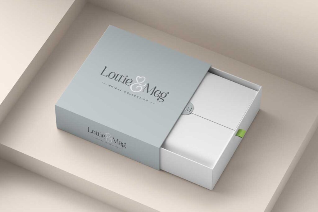packaging design for bridal industry wedding dress business
