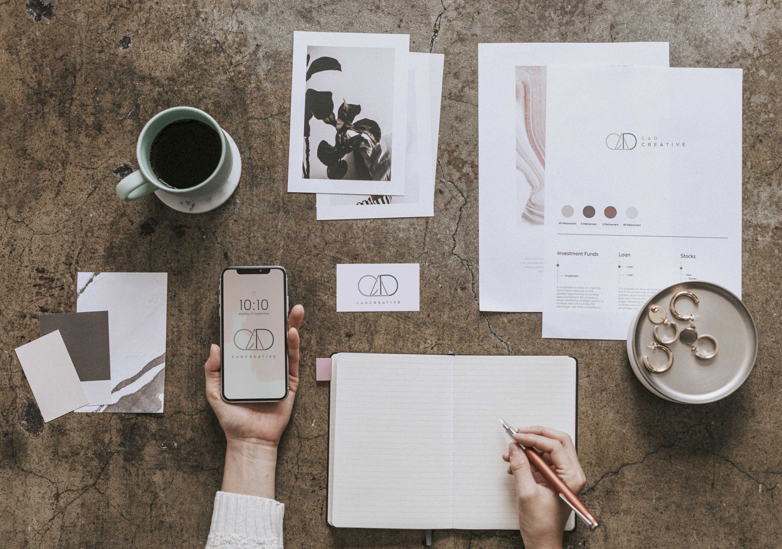 brand design and corporate stationery for an interior design business