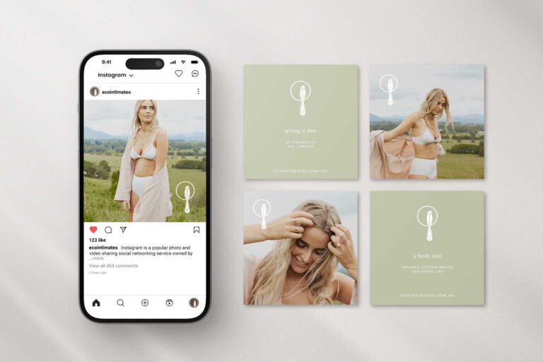 brand design and social media graphics for eco fashion label